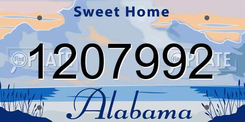 1207992 Alabama License Plate