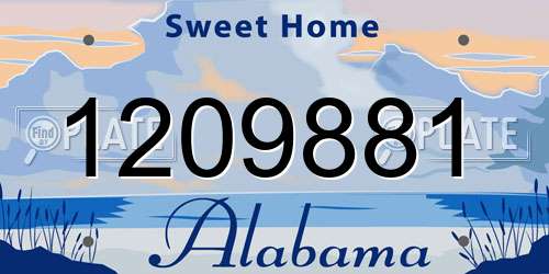 1209881 Alabama License Plate