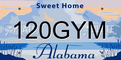 120GYM Alabama License Plate