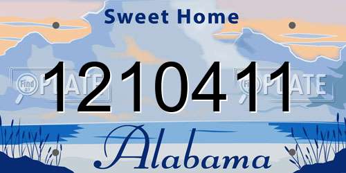 1210411 Alabama License Plate