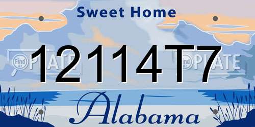 12114T7 Alabama License Plate