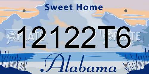 12122T6 Alabama License Plate