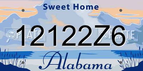 12122Z6 Alabama License Plate