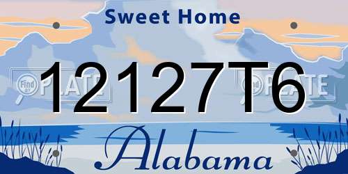 12127T6 Alabama License Plate