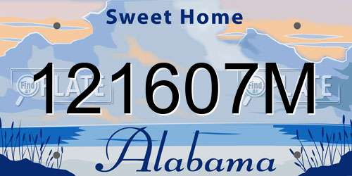 121607M Alabama License Plate