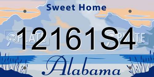 12161S4 Alabama License Plate