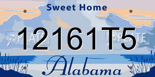 12161T5 Alabama License Plate