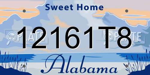 12161T8 Alabama License Plate