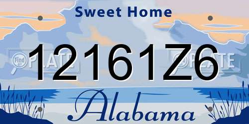12161Z6 Alabama License Plate