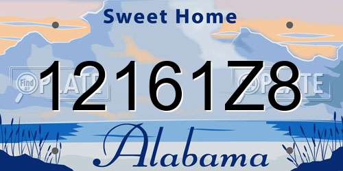 12161Z8 Alabama License Plate