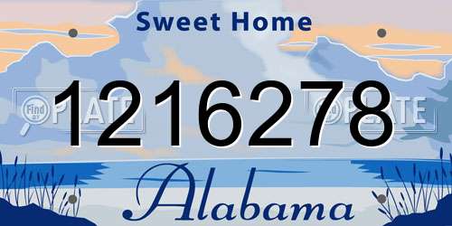 1216278 Alabama License Plate