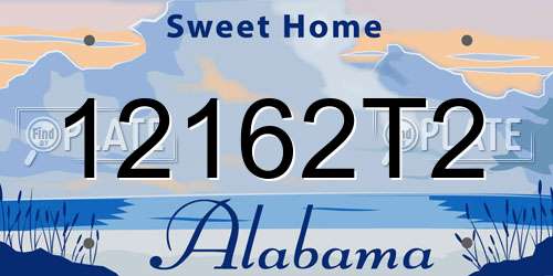 12162T2 Alabama License Plate