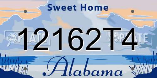 12162T4 Alabama License Plate