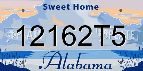 12162T5 Alabama License Plate