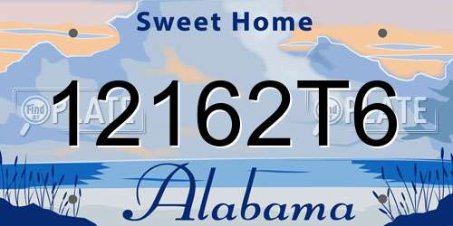12162T6 Alabama License Plate