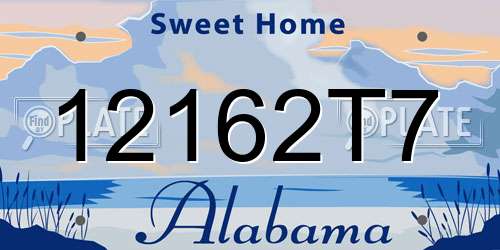 12162T7 Alabama License Plate