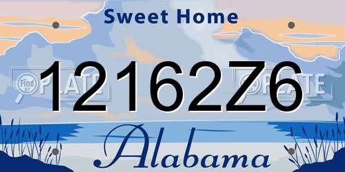 12162Z6 Alabama License Plate