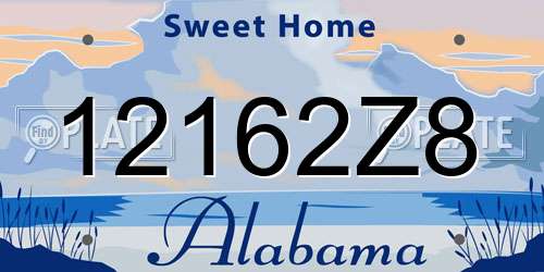 12162Z8 Alabama License Plate