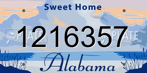 1216357 Alabama License Plate
