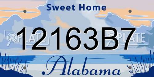 12163B7 Alabama License Plate