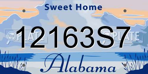 12163S7 Alabama License Plate