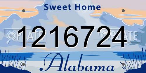1216724 Alabama License Plate