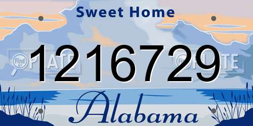 1216729 Alabama License Plate