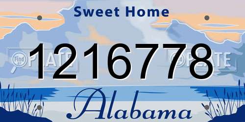 1216778 Alabama License Plate