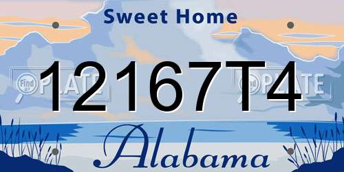 12167T4 Alabama License Plate