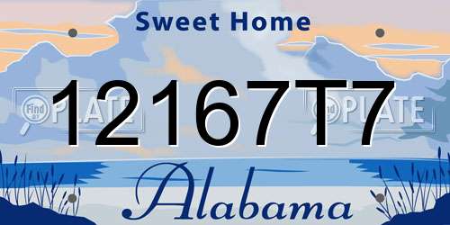 12167T7 Alabama License Plate
