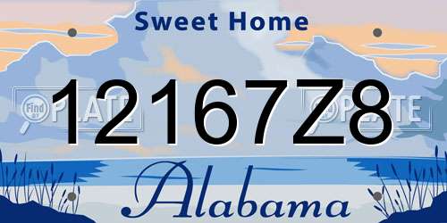 12167Z8 Alabama License Plate