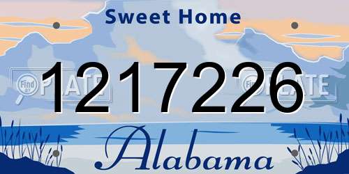 1217226 Alabama License Plate
