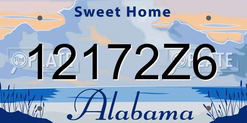 12172Z6 Alabama License Plate