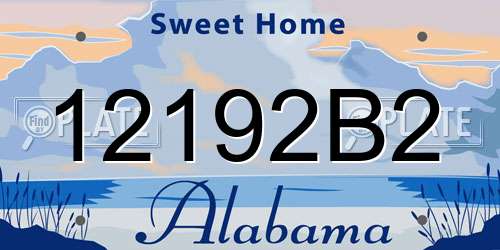 12192B2 Alabama License Plate