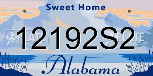 12192S2 Alabama License Plate