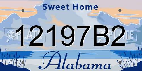 12197B2 Alabama License Plate