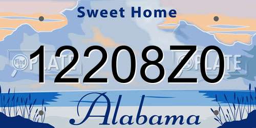 12208Z0 Alabama License Plate