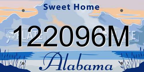 122096M Alabama License Plate
