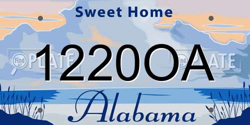 1220OA Alabama License Plate