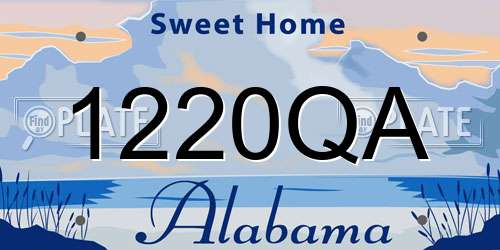 1220QA Alabama License Plate