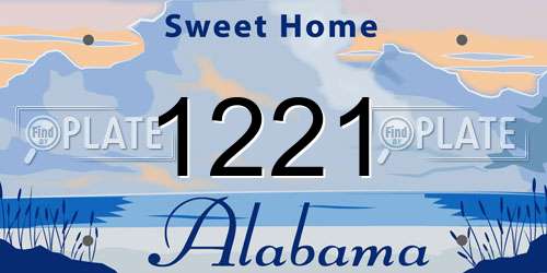 1221 Alabama License Plate