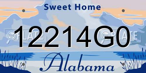 12214G0 Alabama License Plate
