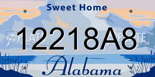 12218A8 Alabama License Plate