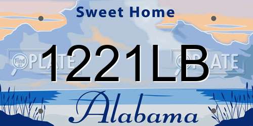 1221LB Alabama License Plate