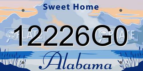 12226G0 Alabama License Plate