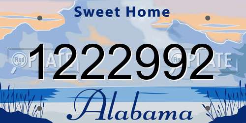 1222992 Alabama License Plate