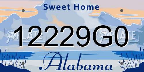 12229G0 Alabama License Plate