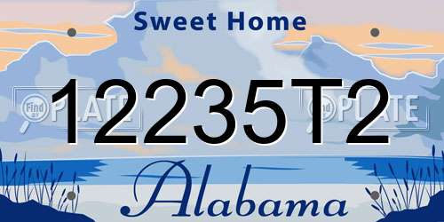12235T2 Alabama License Plate