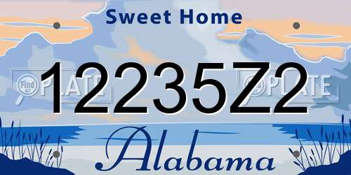 12235Z2 Alabama License Plate