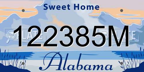 122385M Alabama License Plate